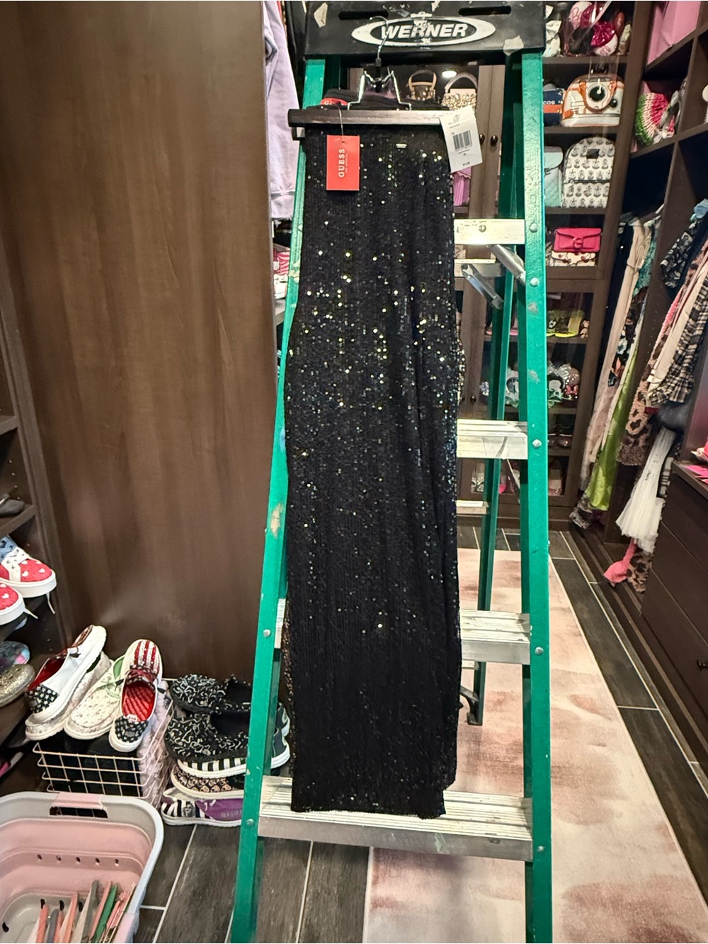 Black Sequin Maxi pants - Elegant Evening Wear